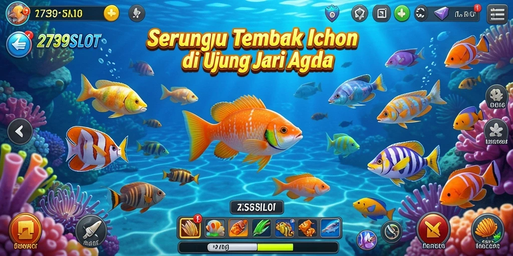 Gameplay Tembak Ikan yang seru dan penuh warna.