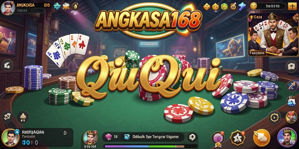 Tampilan menarik dan dinamis dari gameplay QiuQiu di ANGKASA168.