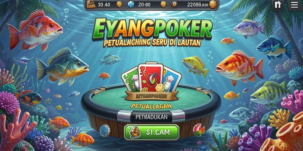 Tangkapan layar gameplay EYANGPOKER yang menunjukkan aksi memancing yang mendebarkan.