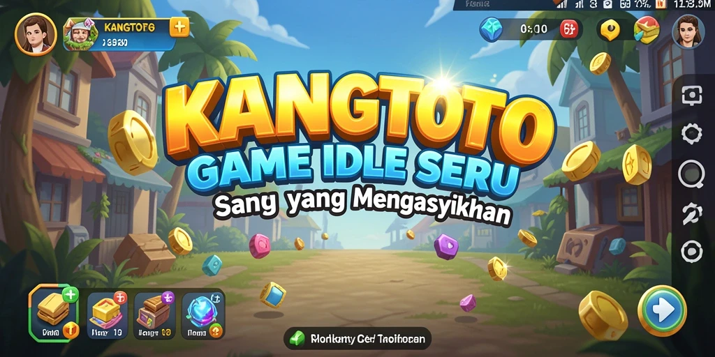 Screenshot gameplay <strong>KANGTOTO</strong> menunjukkan pengumpulan otomatis karakter yang mengasyikkan.