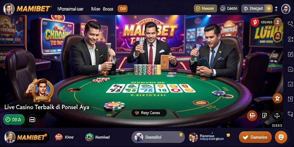 Screenshot gameplay MAMIBET yang menampilkan suasana kasino langsung yang mendebarkan.