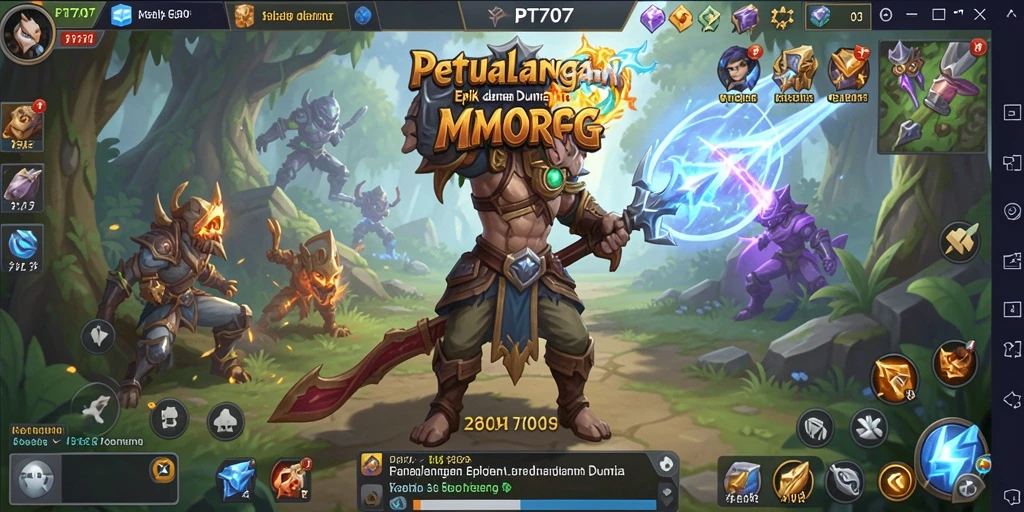 Tangkapan layar gameplay PT707 di pusat MMORPG yang menakjubkan.
