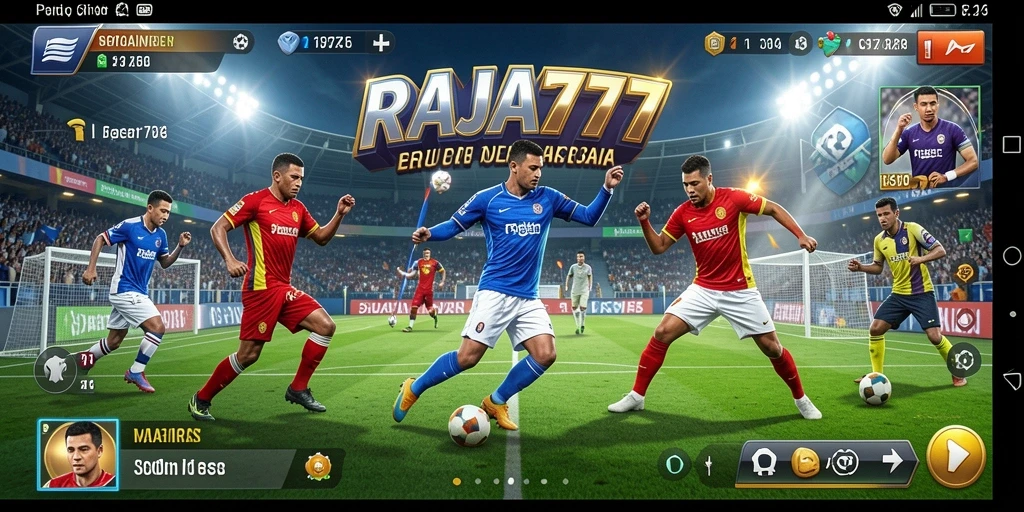 Screenshot gameplay RAJA777 menampilkan aksi seru di lapangan olahraga.