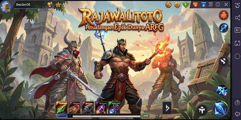 Tangkapan layar menampilkan aksi seru dalam RAJAWALITOTO