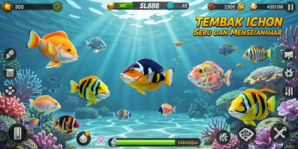 Tampilan gameplay seru dari SL888, berburu ikan berharga.